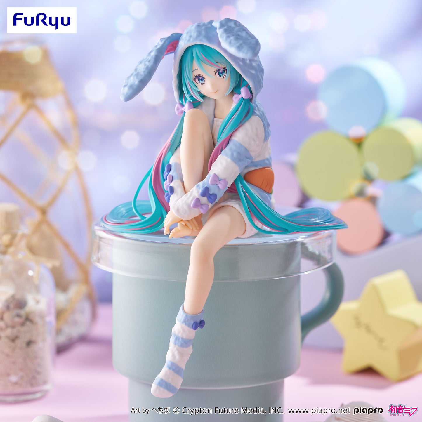 [Pre-order] Furyu-Vocaloid Hatsune Miku (Rabbit Ear Hood Pajama Blue Color Ver.) Noodle Stopper Figure