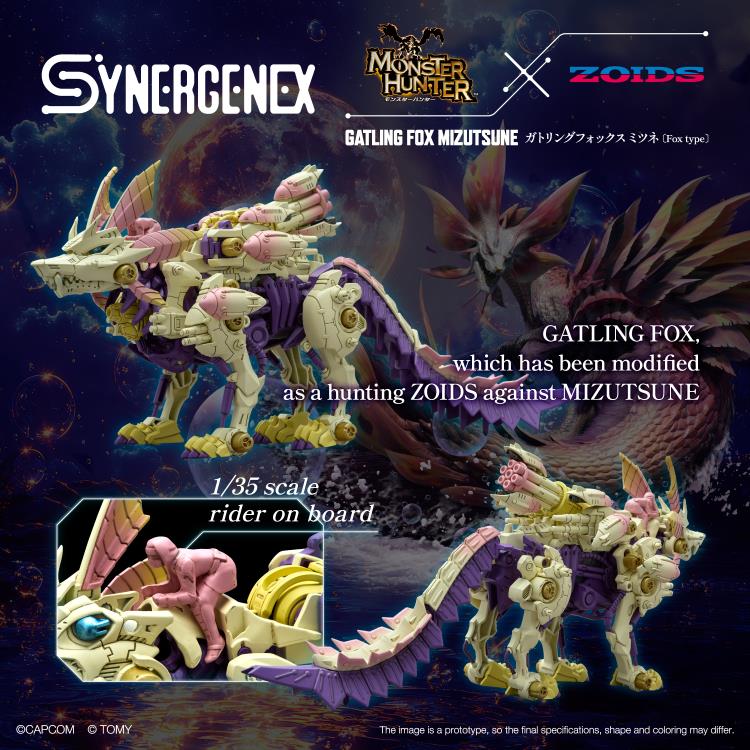 [Pre-order]Zoids x Monster Hunter Synergenex Series Gatling Fox Mizutsune 1/35 Scale Model Kit