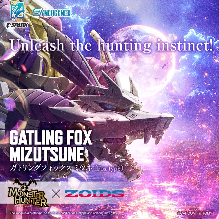 [Pre-order]Zoids x Monster Hunter Synergenex Series Gatling Fox Mizutsune 1/35 Scale Model Kit
