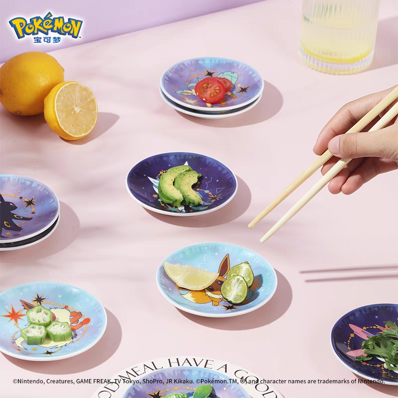 [Instock]Pokemon x Shunxiang Ceramic Eeveelution Dipping Plate Set of 9